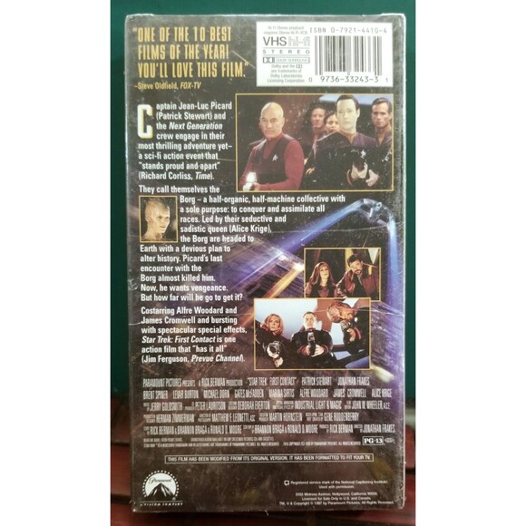 Star Trek: First Contact Sealed VHS Tape 1997 Patrick Stewart Jonathan Frakes - Picture 2 of 2